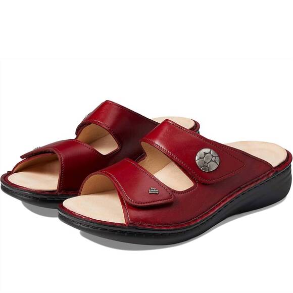 NEW FINN COMFORT women's moorea-s sandals in red sierra